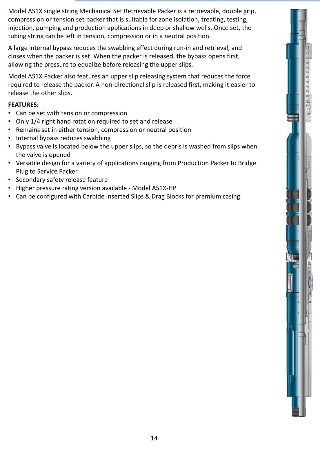 AS1X Mechanical Set Retrievable Packer — Compression, Tension or Neutral Set - imagine 1 | UNIVERGO
