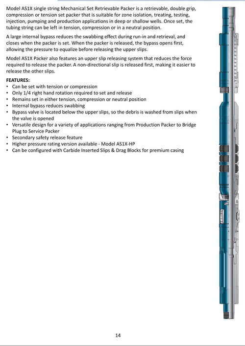 AS1X Mechanical Set Retrievable Packer — Compression, Tension or Neutral Set - imagine 1 | UNIVERGO