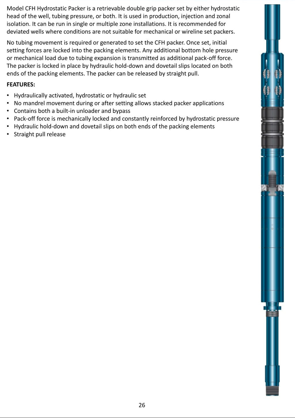 CFH Hydrostatic Retrievable Packer