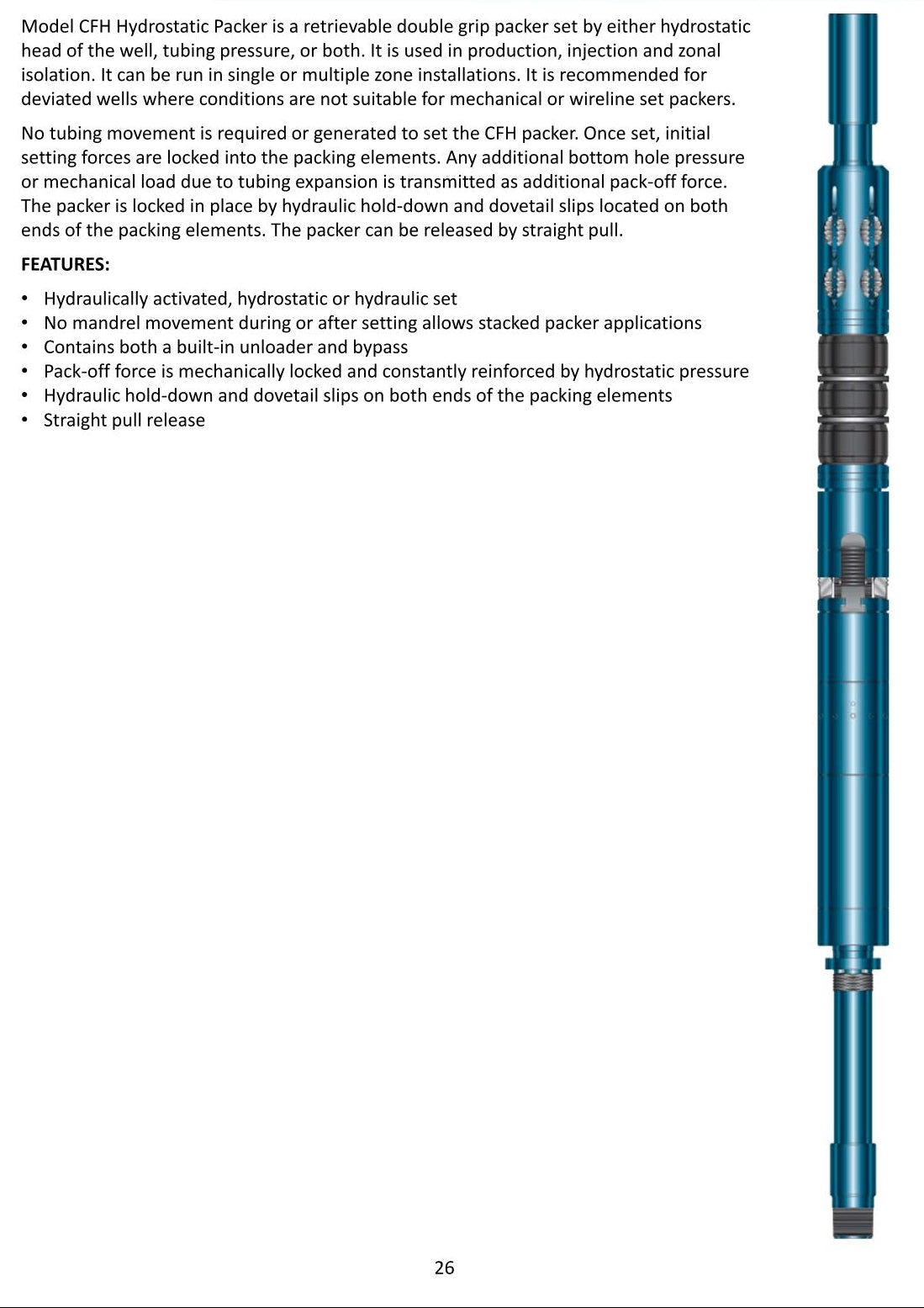 CFH Hydrostatic Retrievable Packer