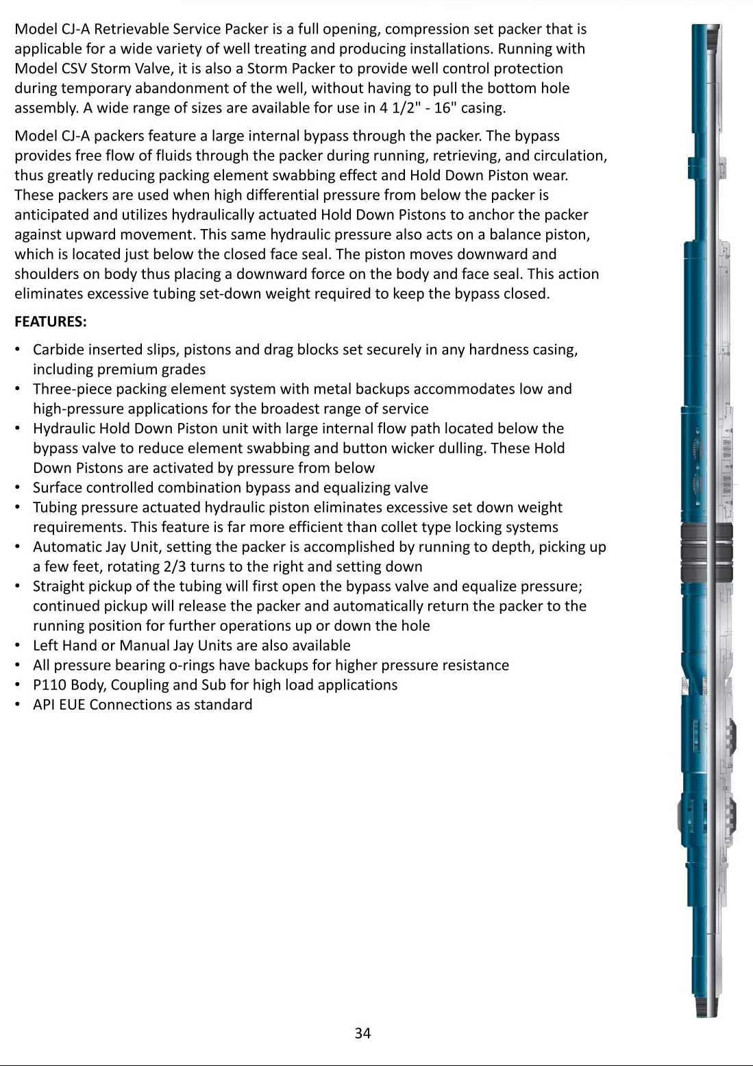 CJ-A MECHANICAL SET Retrievable Service Packer - imagine 1 | UNIVERGO