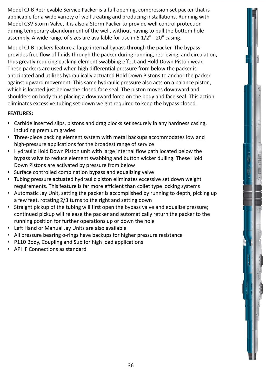 CJ-B MECHANICAL SET Retrievable Service Packer - imagine 1 | UNIVERGO