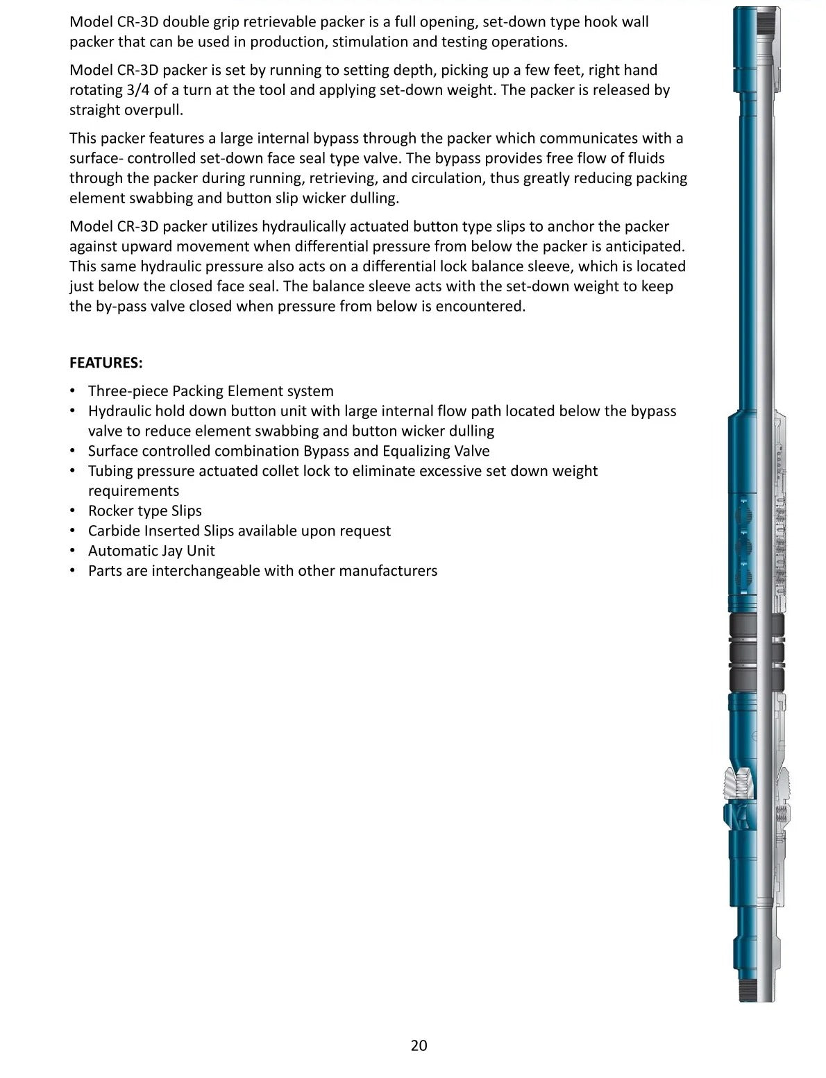 CR-3D Mechanical Set Retrievable Packer